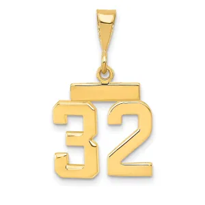 14k yellow gold small polished number 32 charm