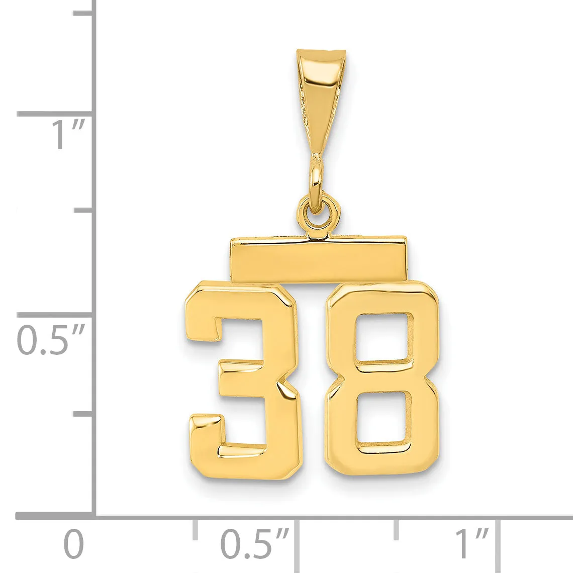 14k yellow gold small polished number 38 charm