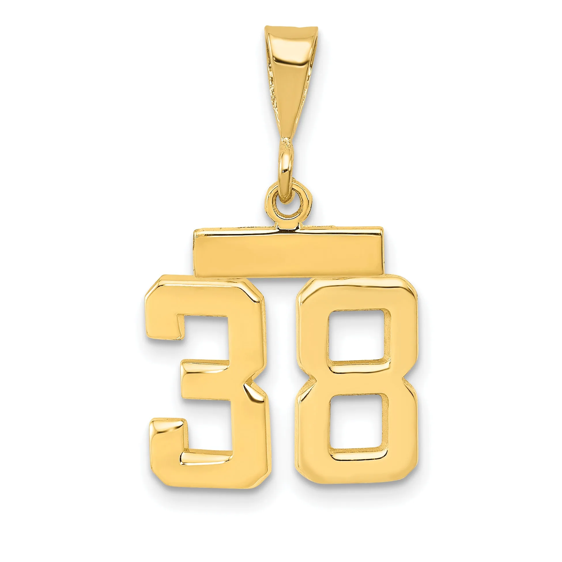 14k yellow gold small polished number 38 charm