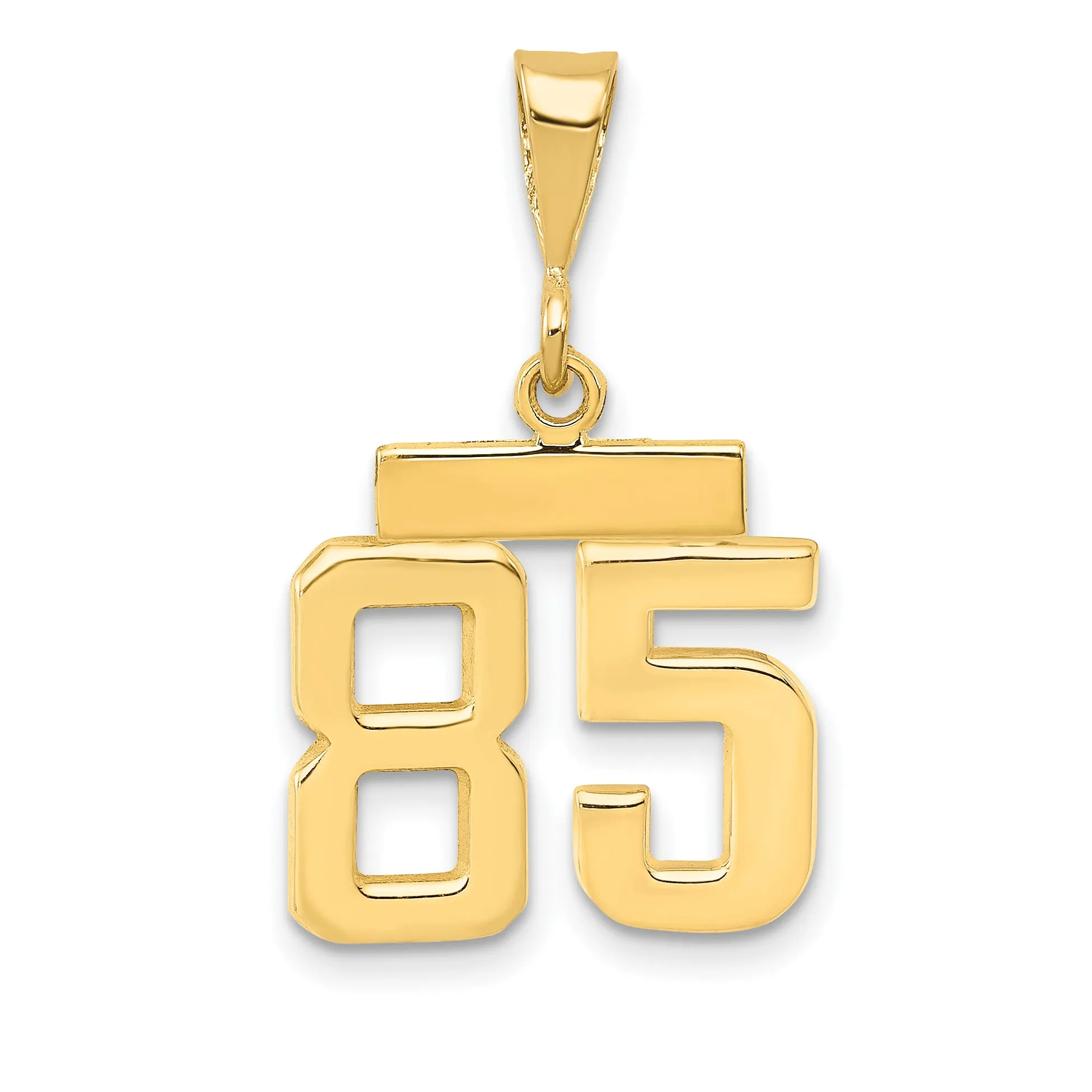 14k yellow gold small polished number 85 charm