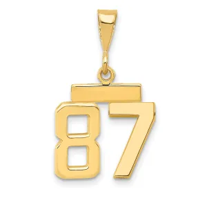 14k yellow gold small polished number 87 charm