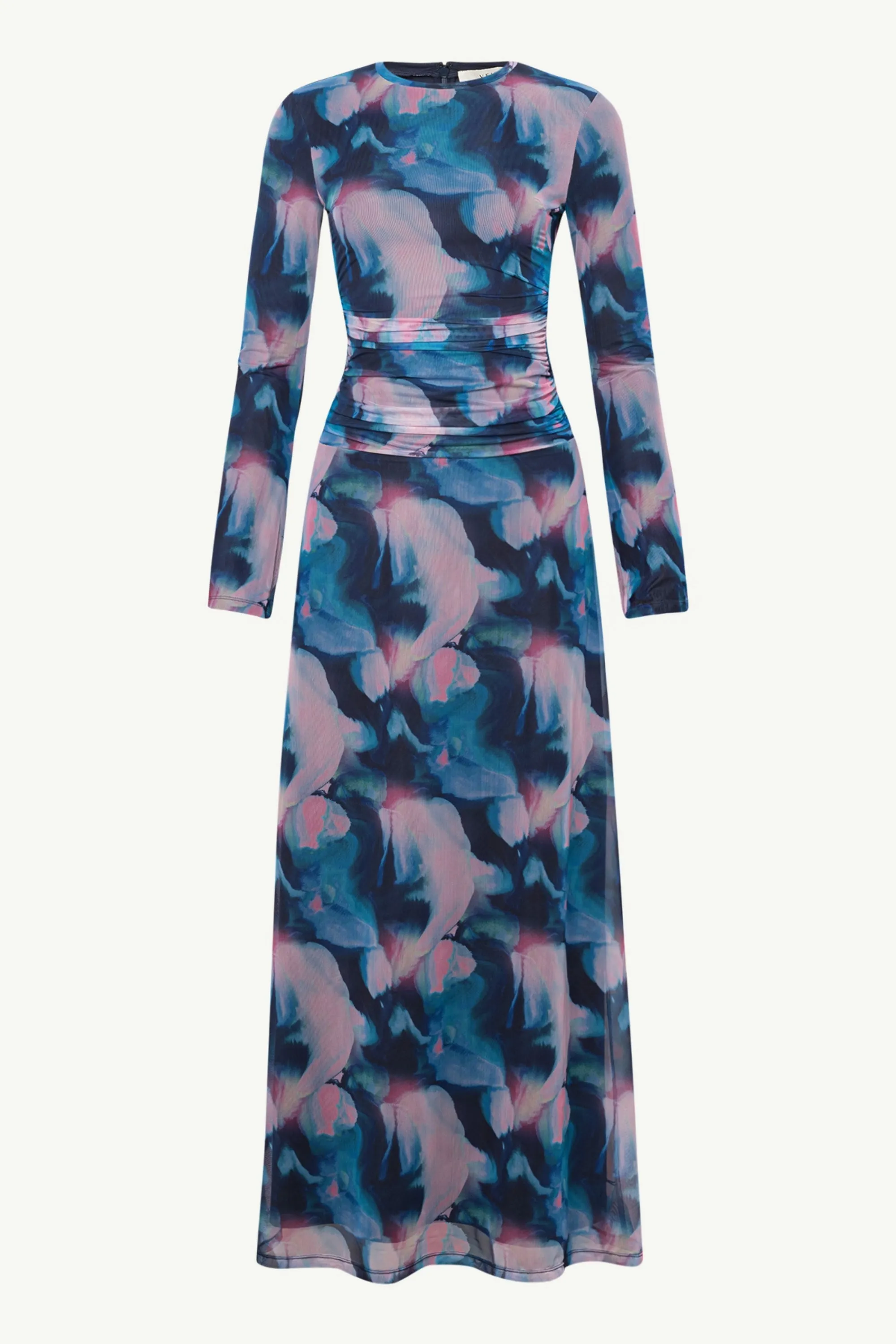 Adelina Rouched Maxi Dress - Blue Tie Dye