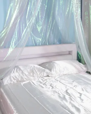 Amelia White Satin Sheets