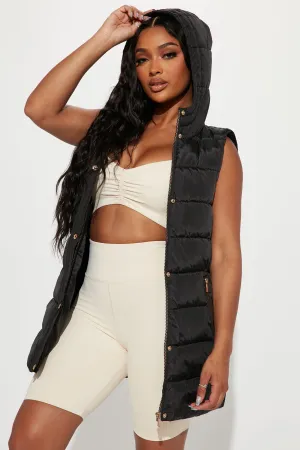 Aria Puffer Vest - Black