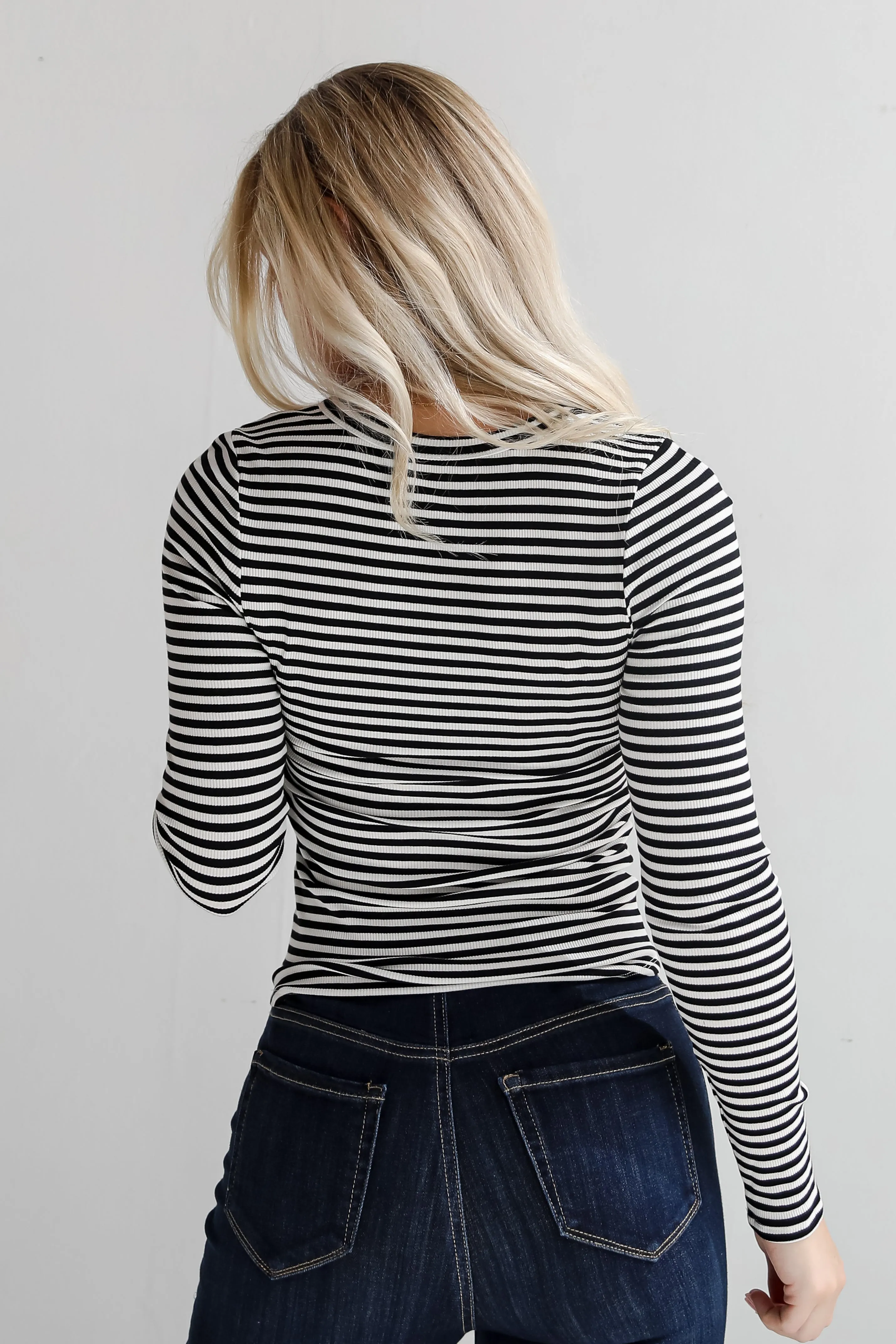 Ashley Striped Ribbed Knit Top