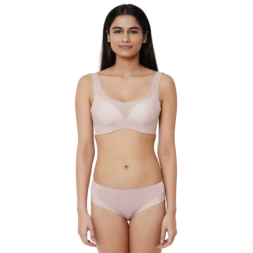 Aura Low Waist Medium Coverage Everyday Wear Hipster Panty - Beige