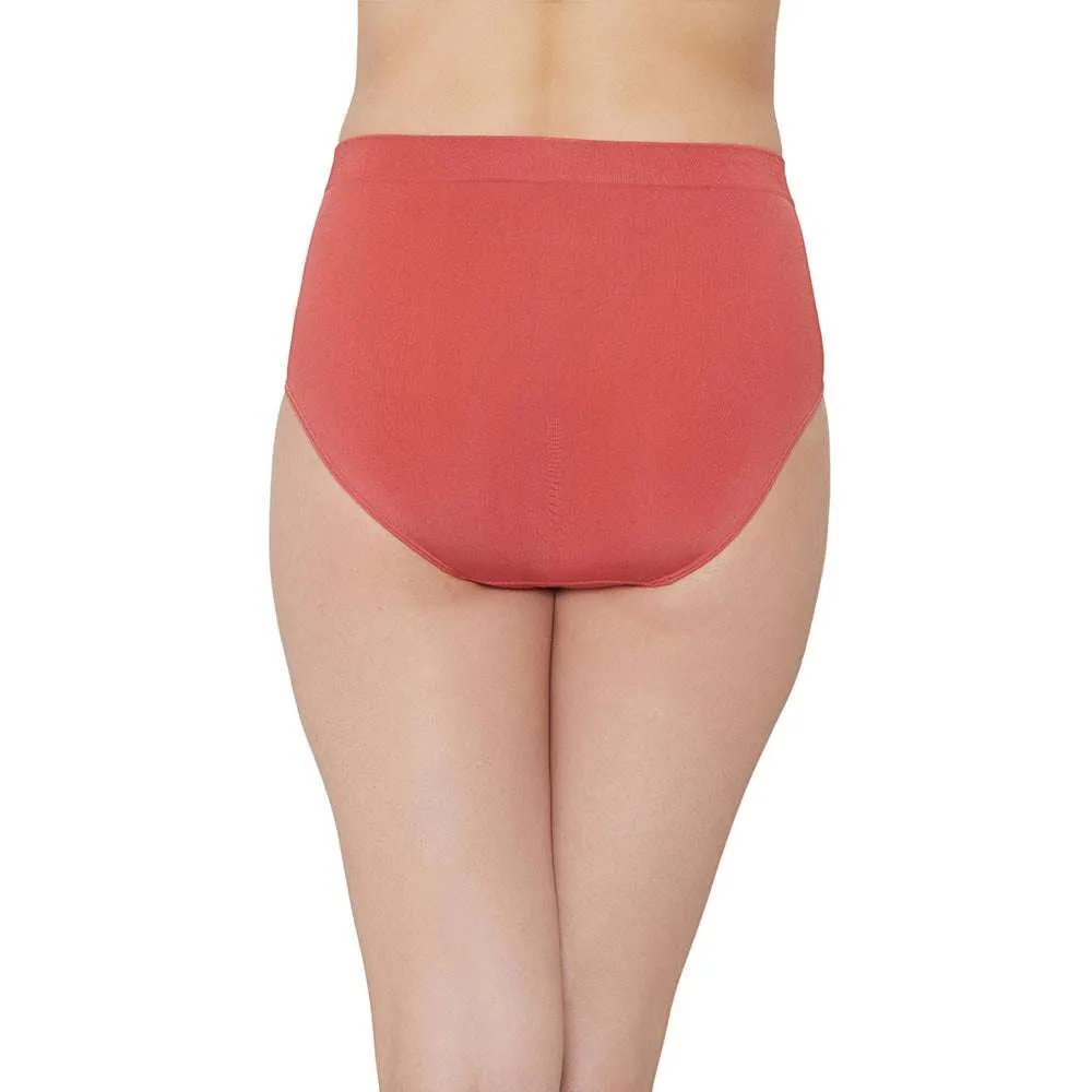 B-Smooth High Waist Full Coverage Everyday Wear Brief Panty - Red