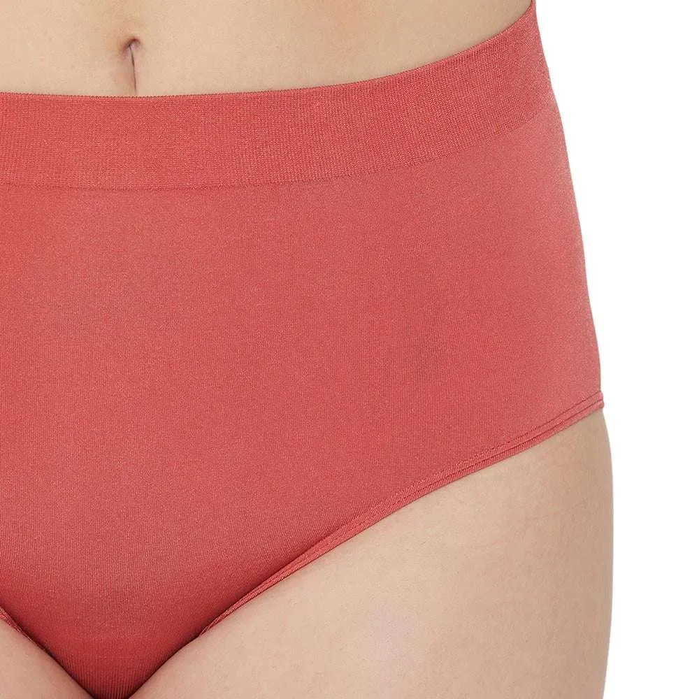 B-Smooth High Waist Full Coverage Everyday Wear Brief Panty - Red