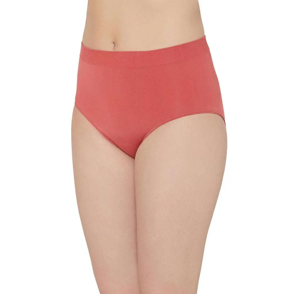 B-Smooth High Waist Full Coverage Everyday Wear Brief Panty - Red