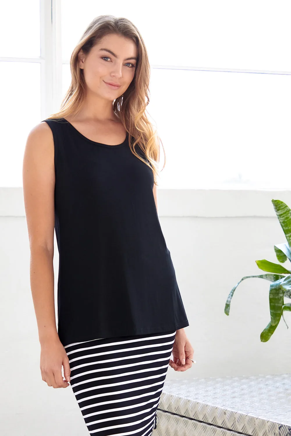 Bamboo Tank Top - Black