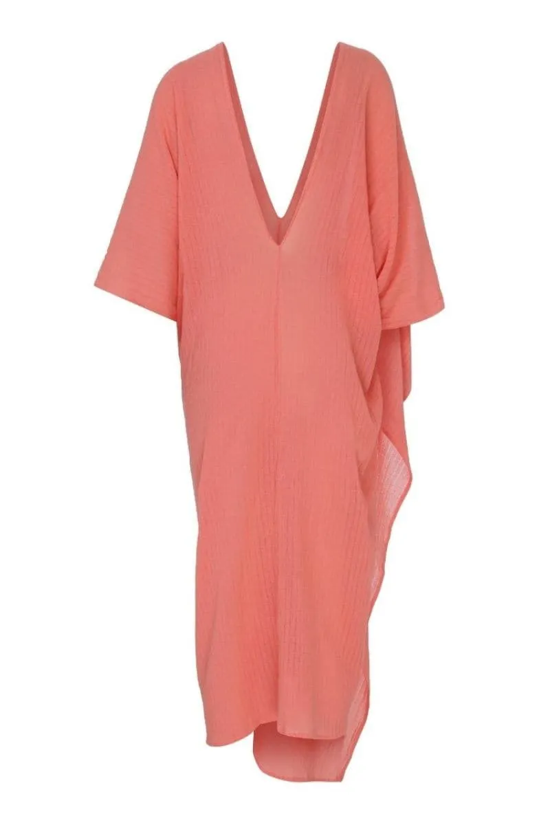 BERRY RELAXED V-NECK KAFTAN