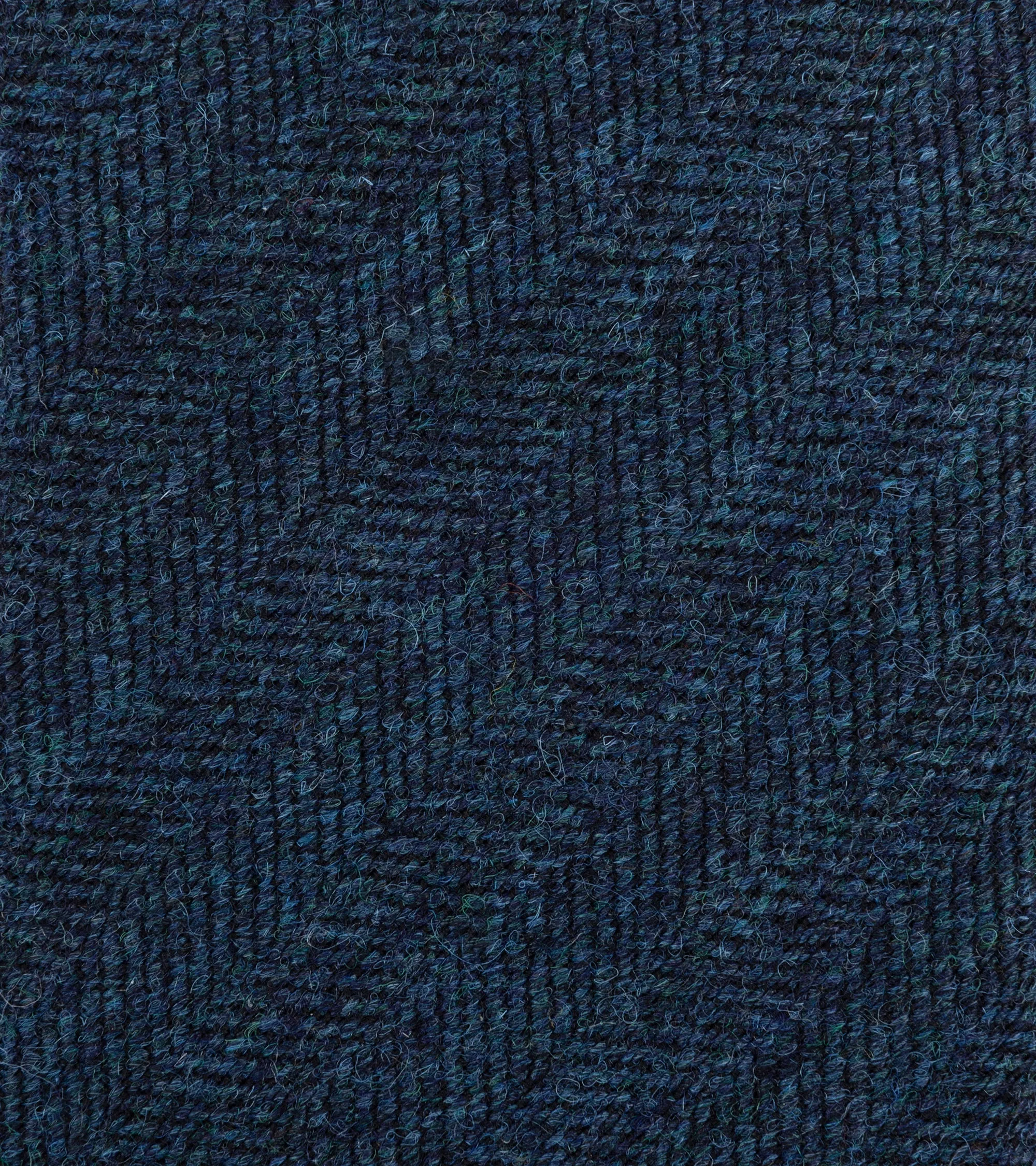 Bigi Shetland Wool Herringbone Tie: Navy