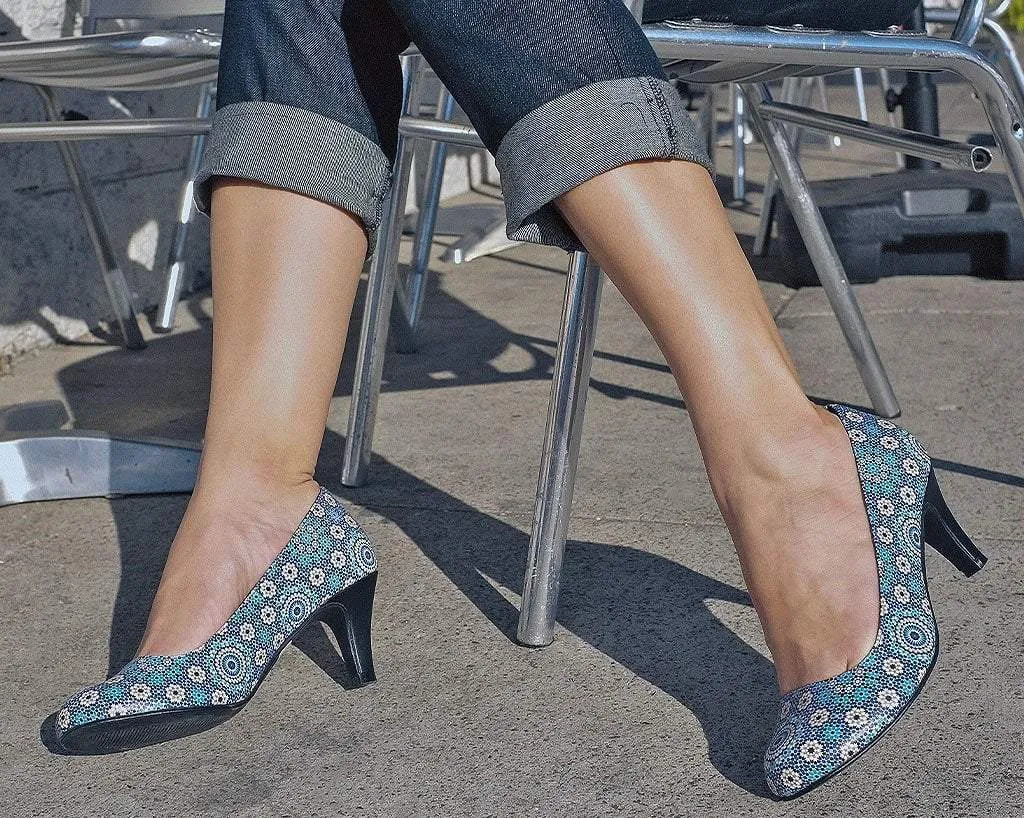 Blue Mosaic Anti-Pop Heel