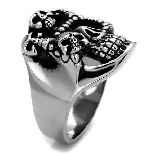 Bold Skull Crown Stainless Steel Ring