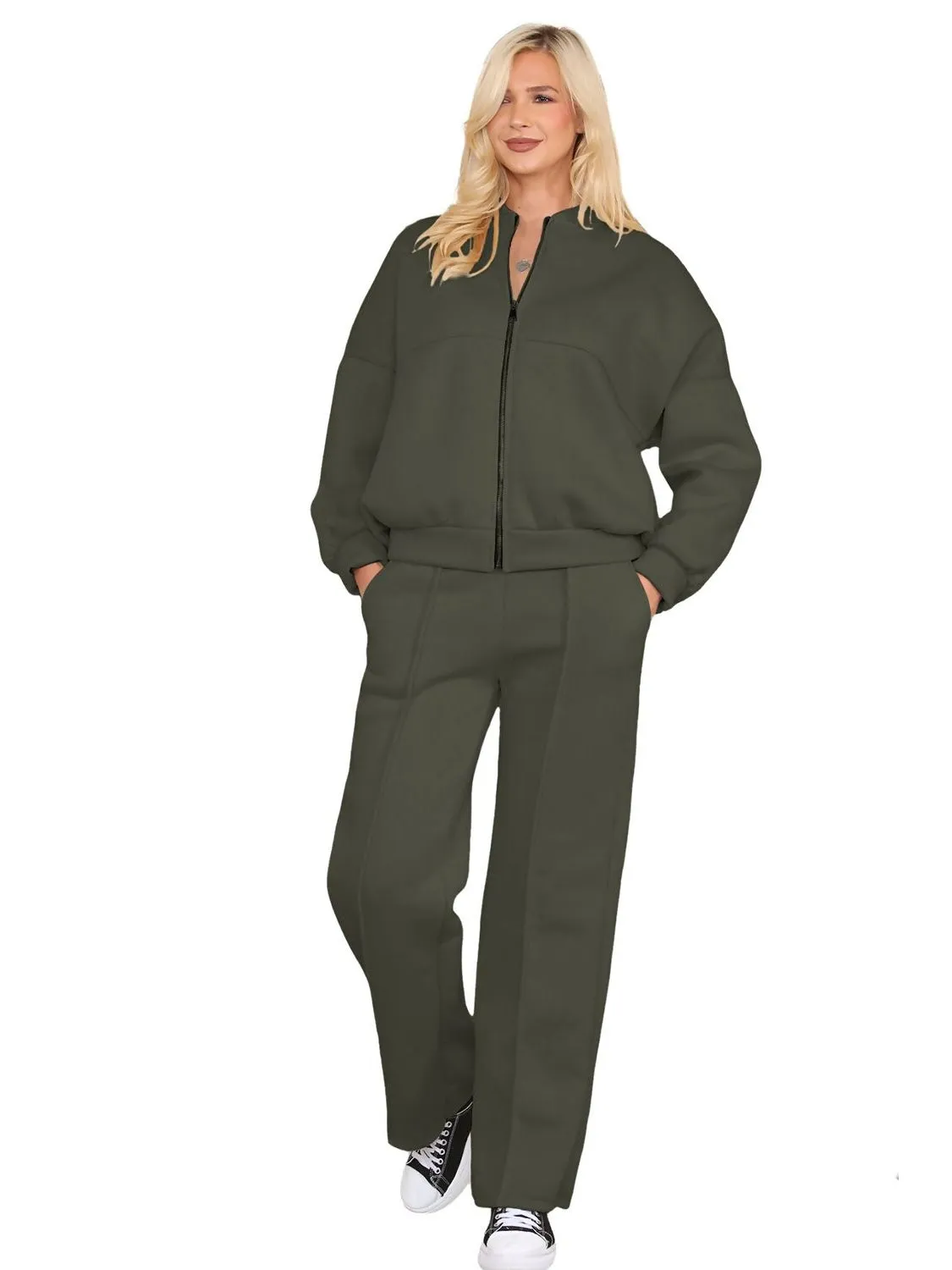 Bomber Jacket & Jogger Tracksuit Set for Women