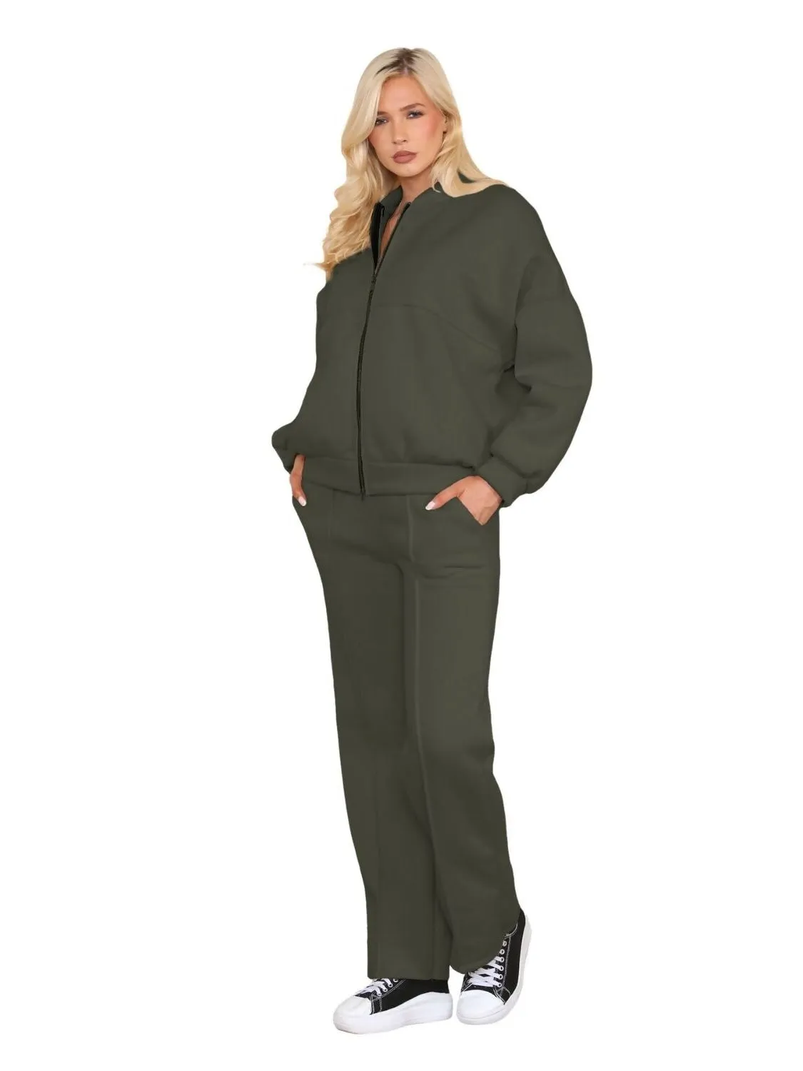 Bomber Jacket & Jogger Tracksuit Set for Women