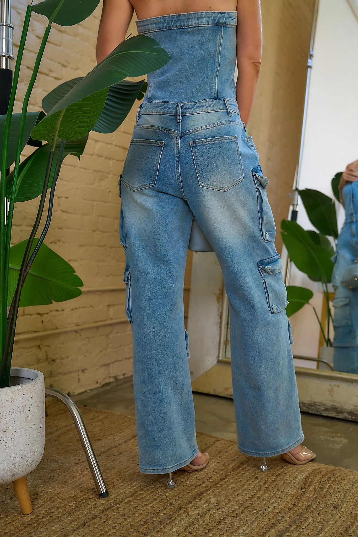 Cargo Denim Jumpsuit