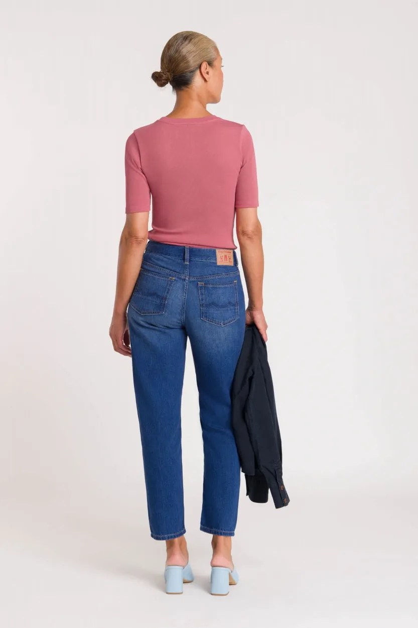 Caroline Cropped Jeans Dark Blue