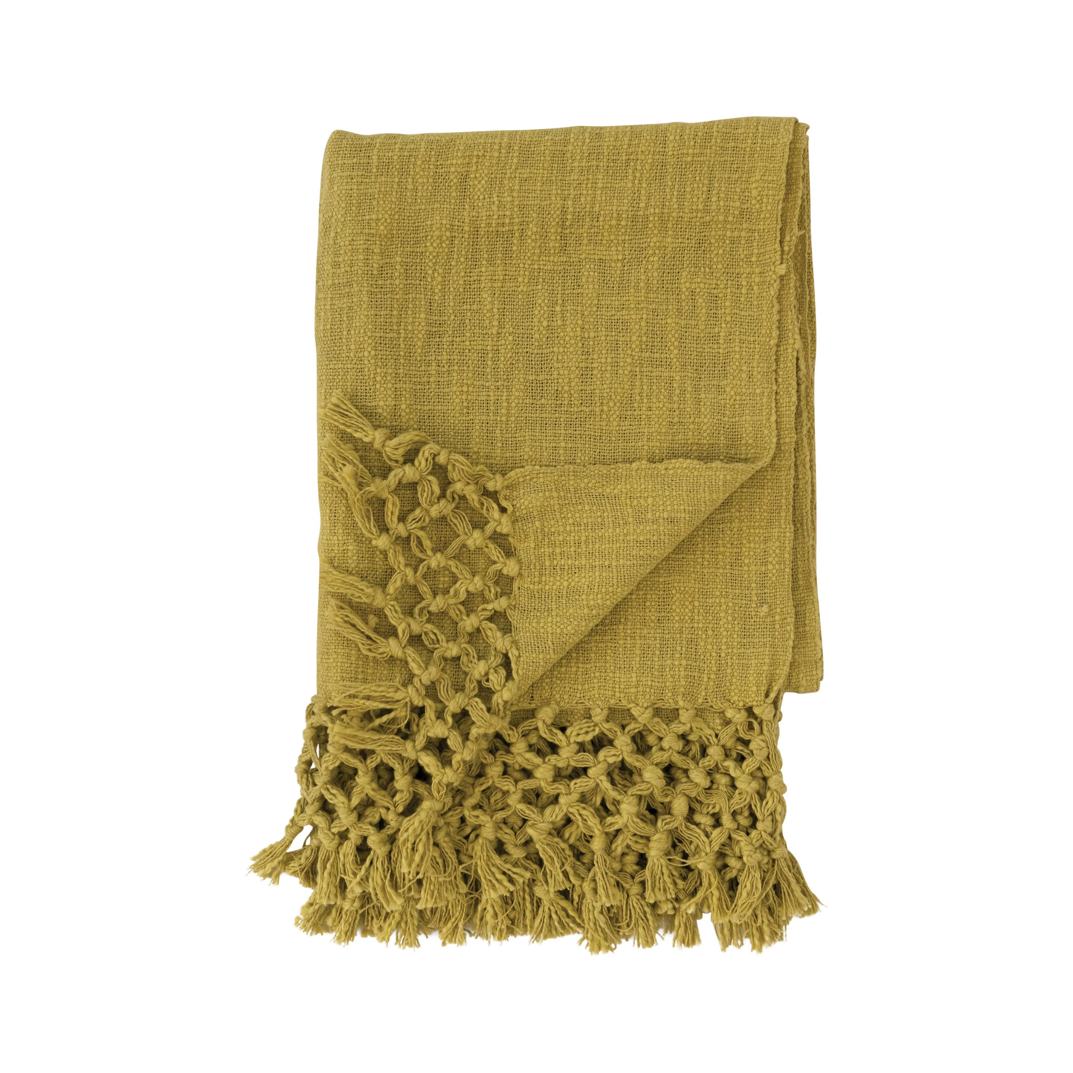 Chartreuse Woven Cotton Throw