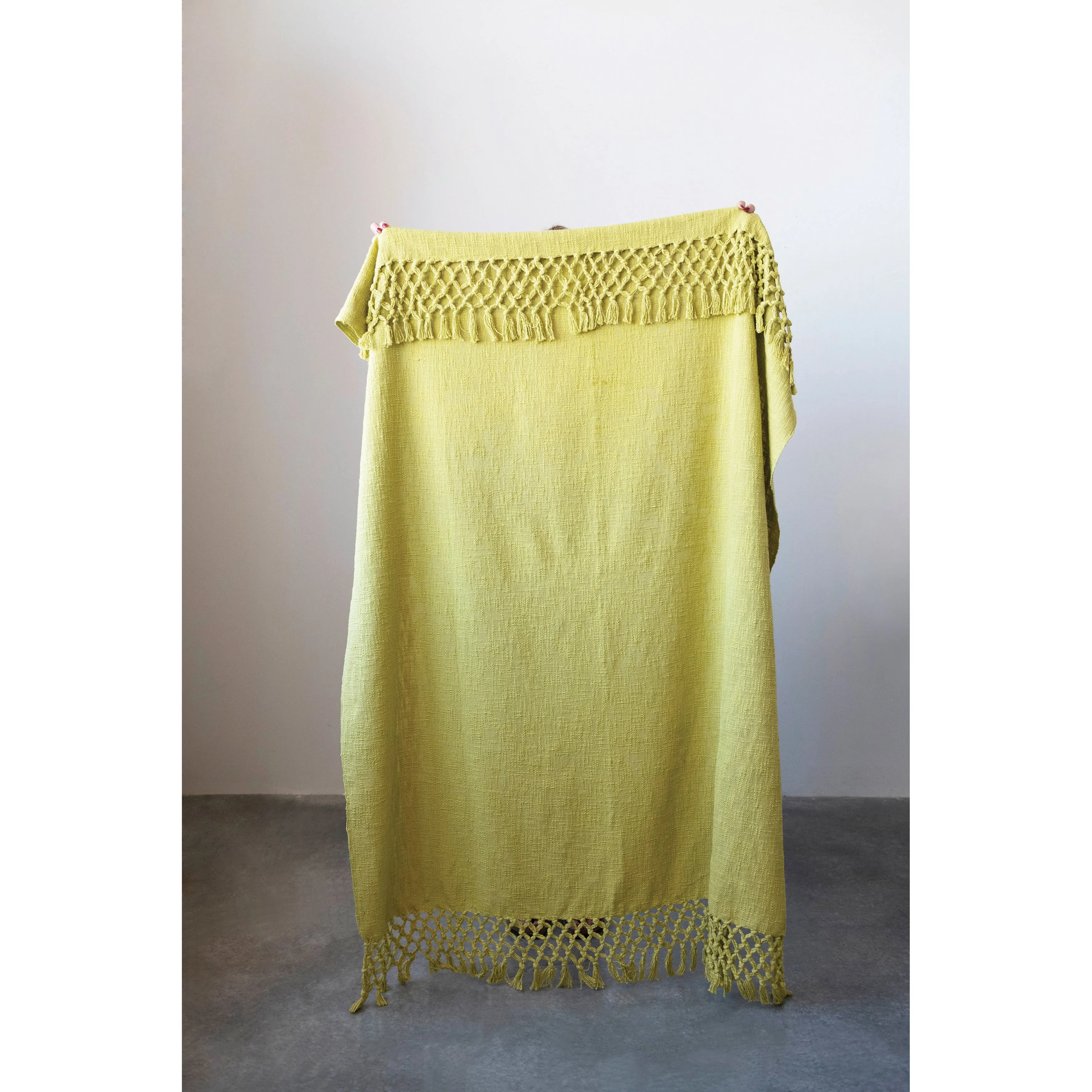 Chartreuse Woven Cotton Throw