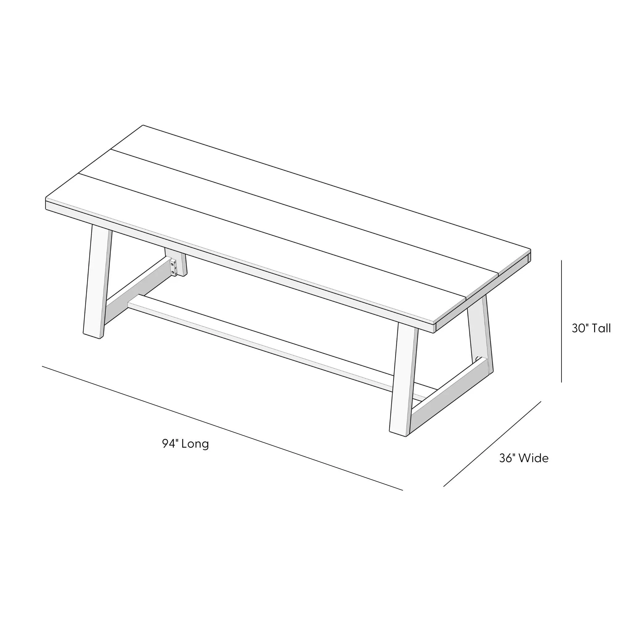 Classic Dining Table - 94"