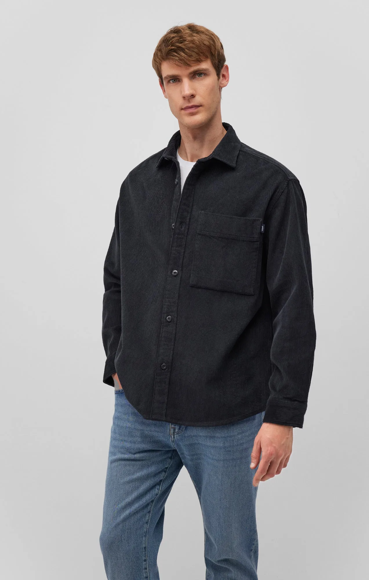 CORDUROY BUTTON-UP SHIRT IN PHANTOM