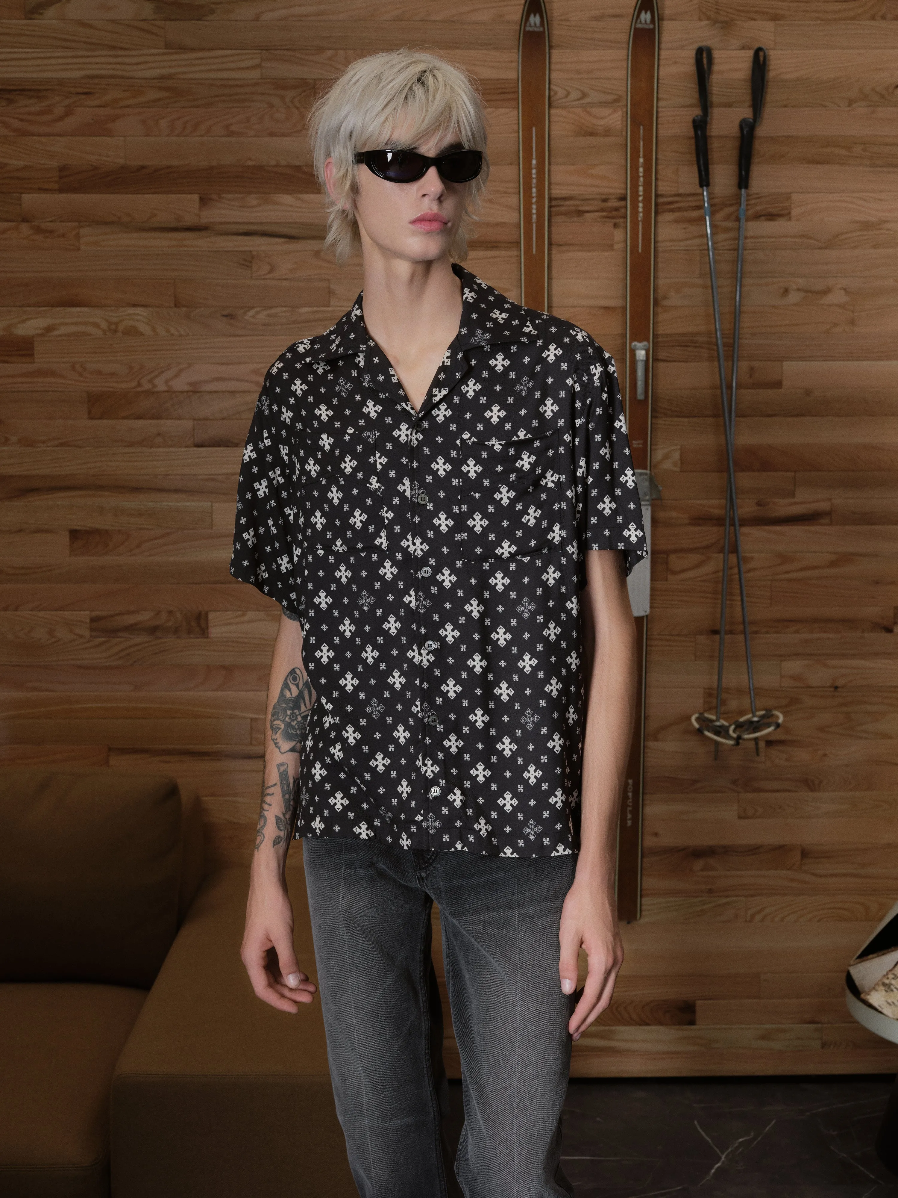 CROSS BANDANA RAYON SHIRT