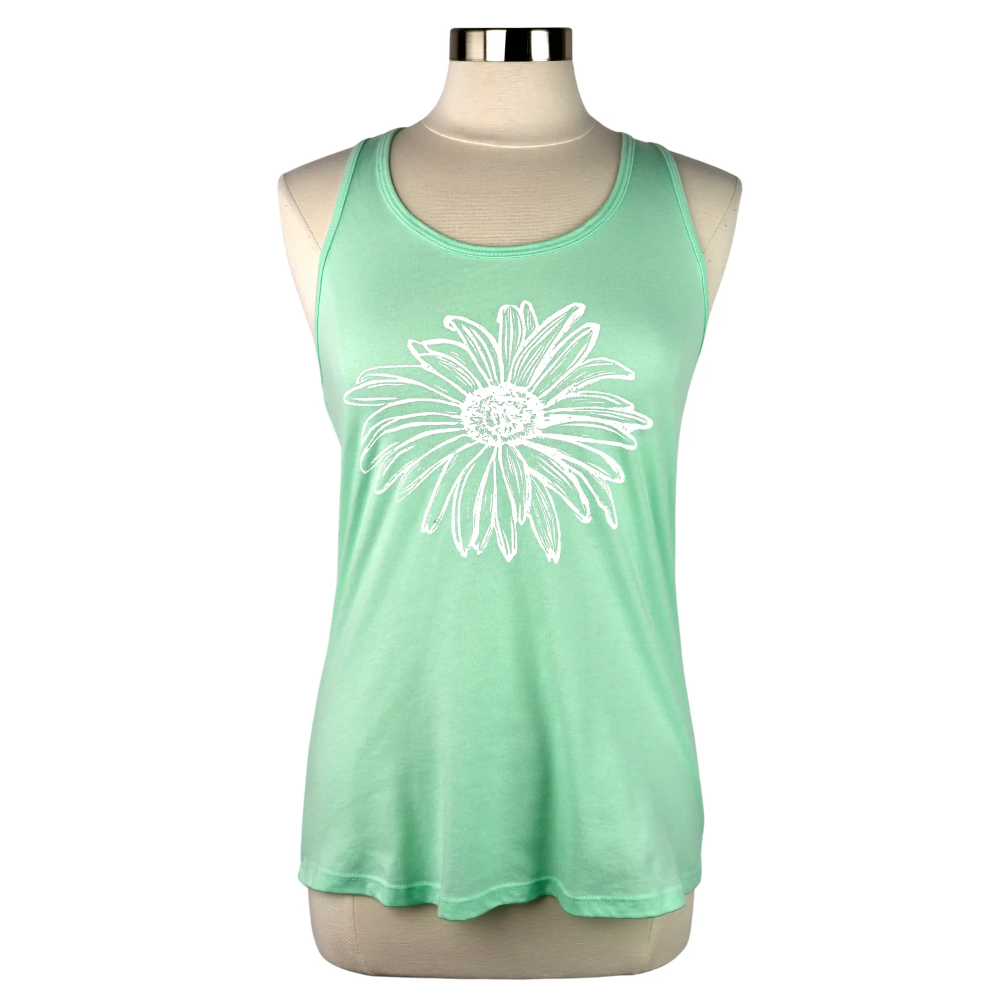 Daisy Feminine Fit Racerback Tank in Mint