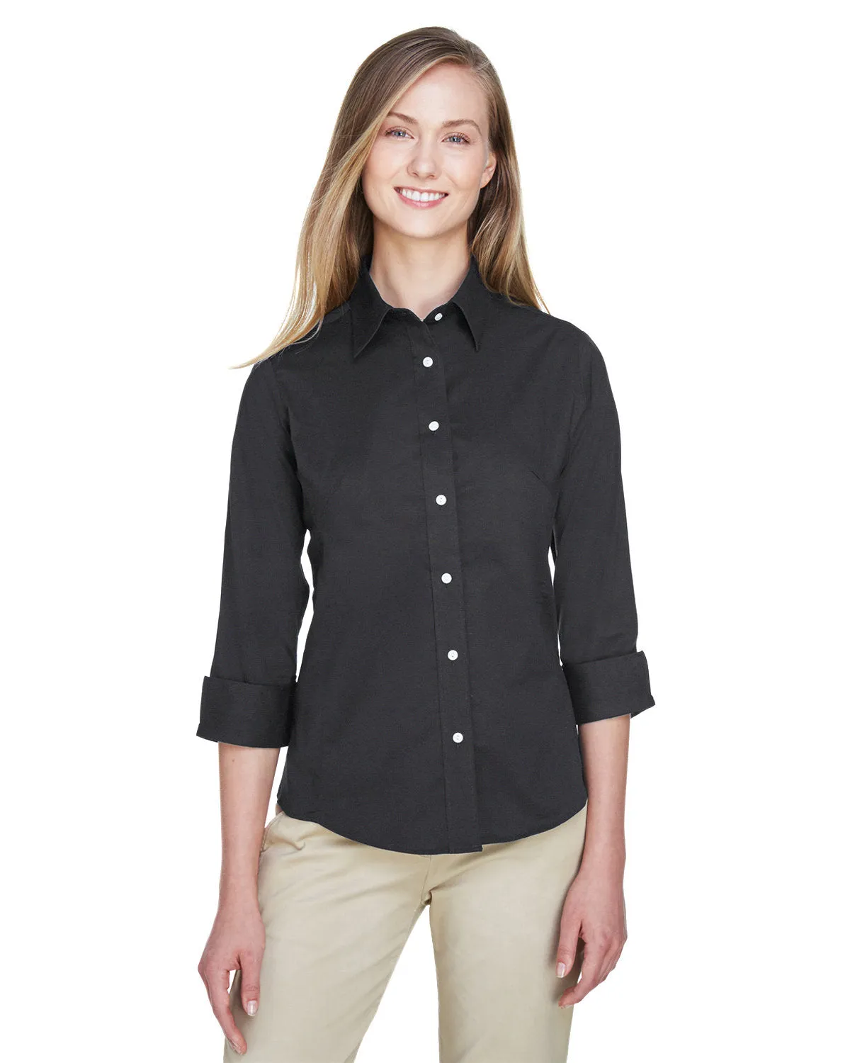 Devon & Jones DP625W Ladies' Perfect Fit 3/4-Sleeve Stretch Poplin Blouse