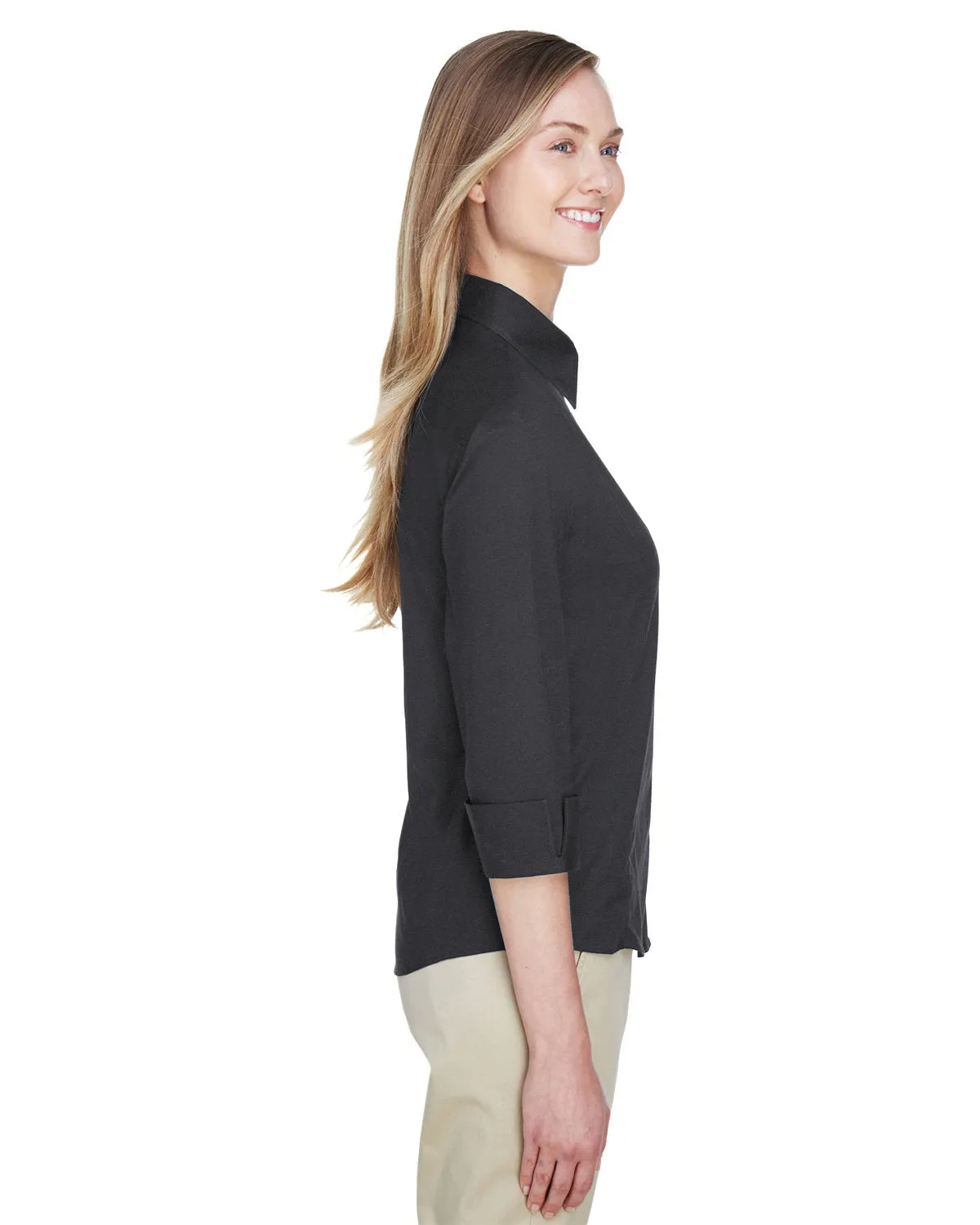 Devon & Jones DP625W Ladies' Perfect Fit 3/4-Sleeve Stretch Poplin Blouse