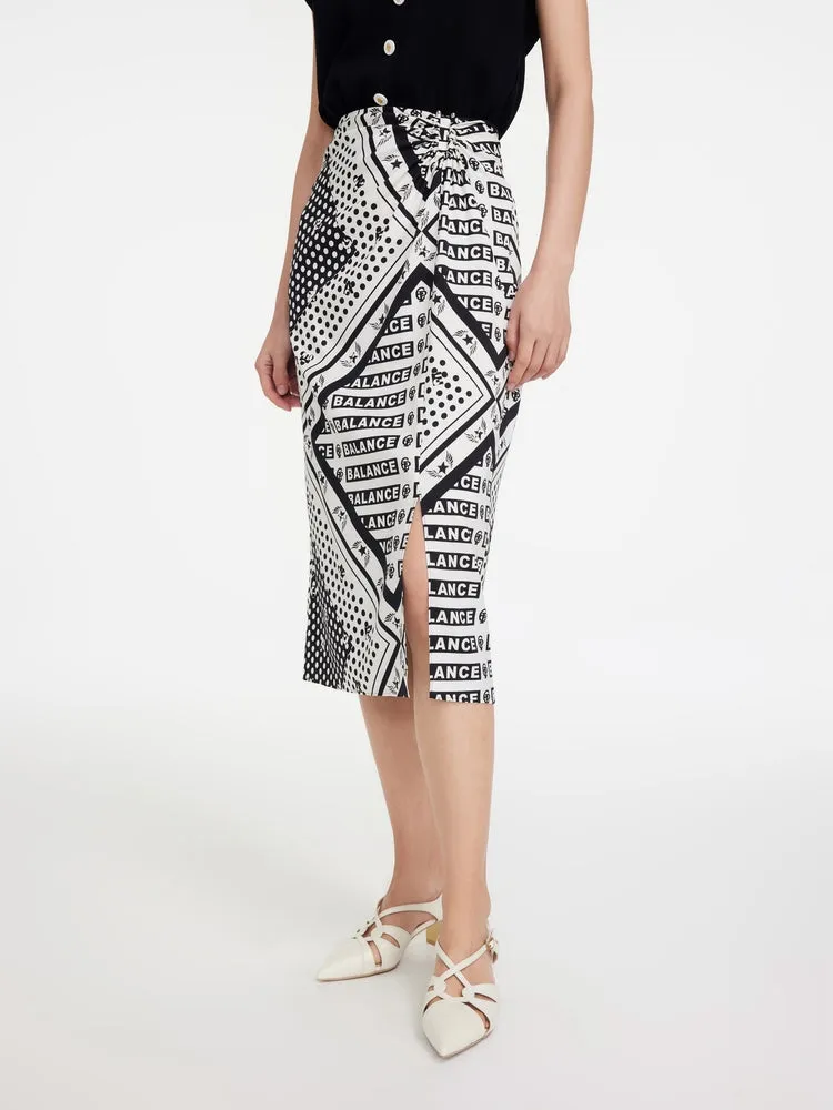 EP YAYING Signature Logo Print Skirt