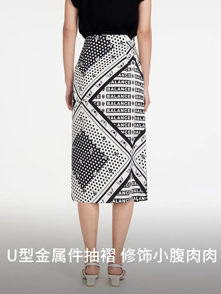 EP YAYING Signature Logo Print Skirt