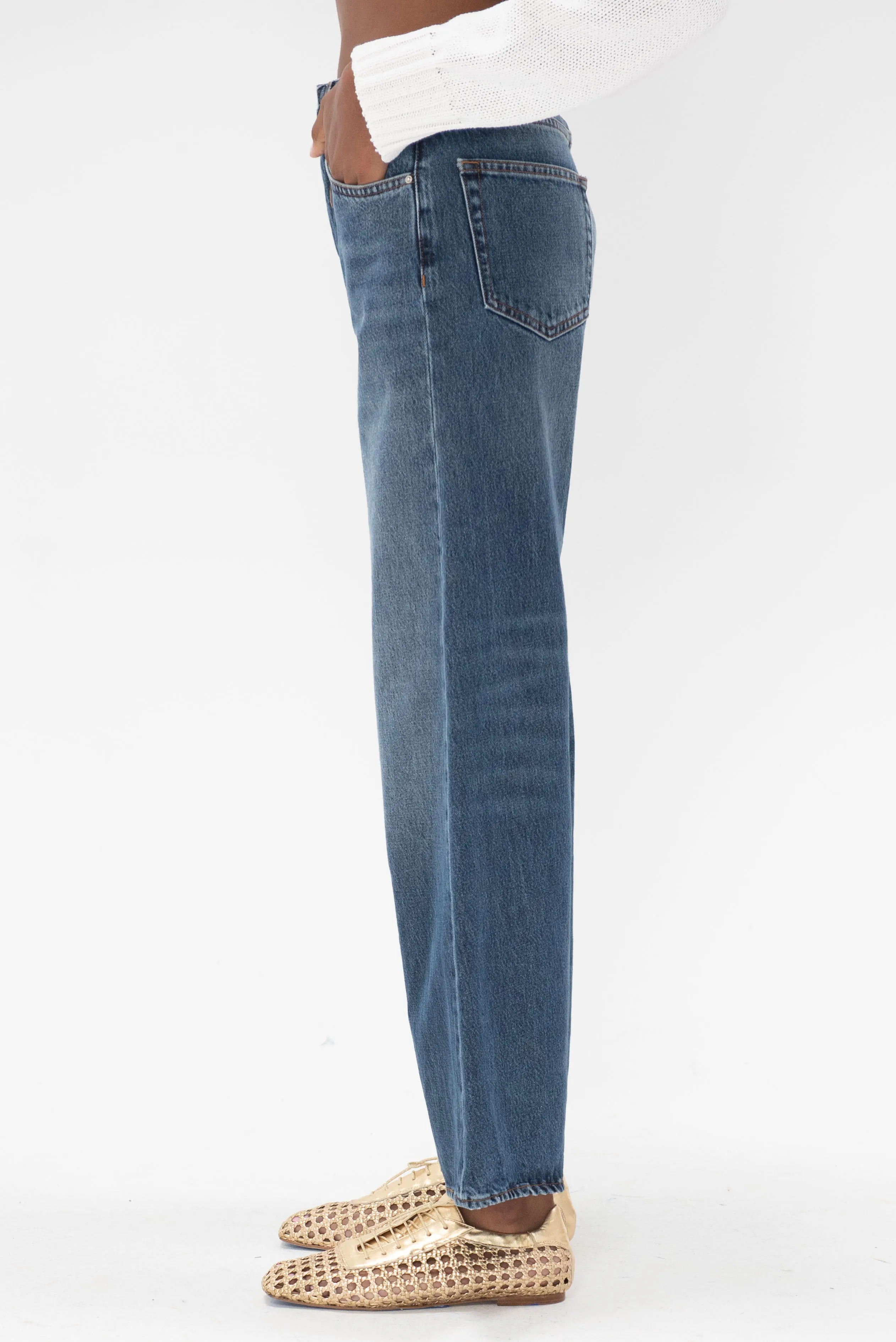 Flare Fit Denim, Washed Blue