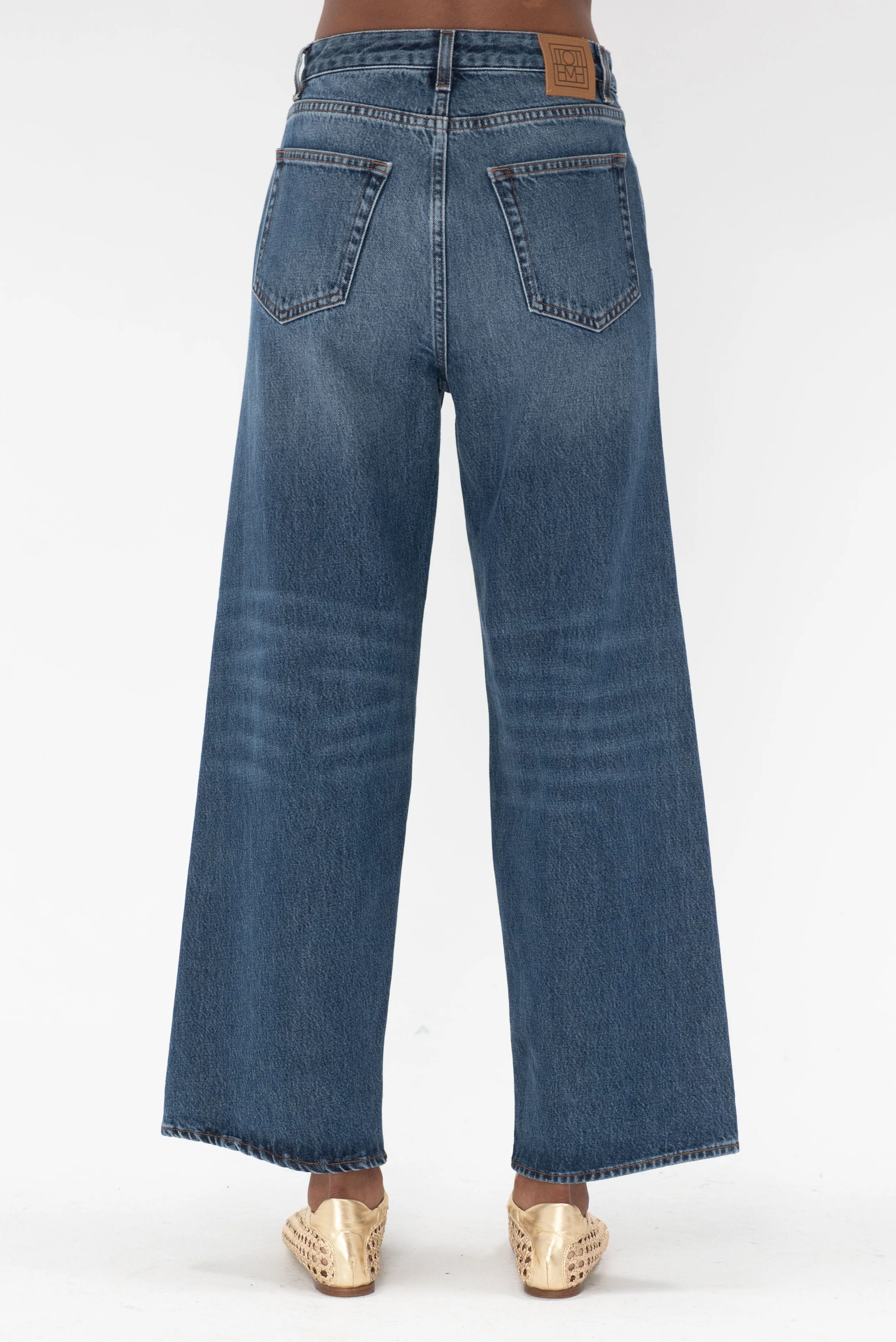 Flare Fit Denim, Washed Blue