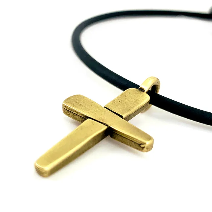 Forgiven Cross Necklace Brass