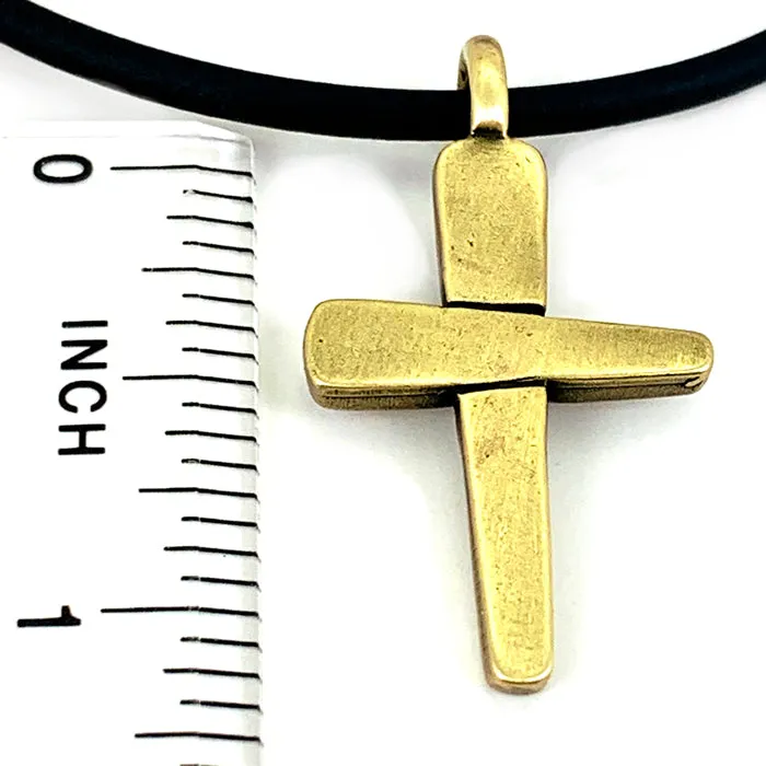 Forgiven Cross Necklace Brass