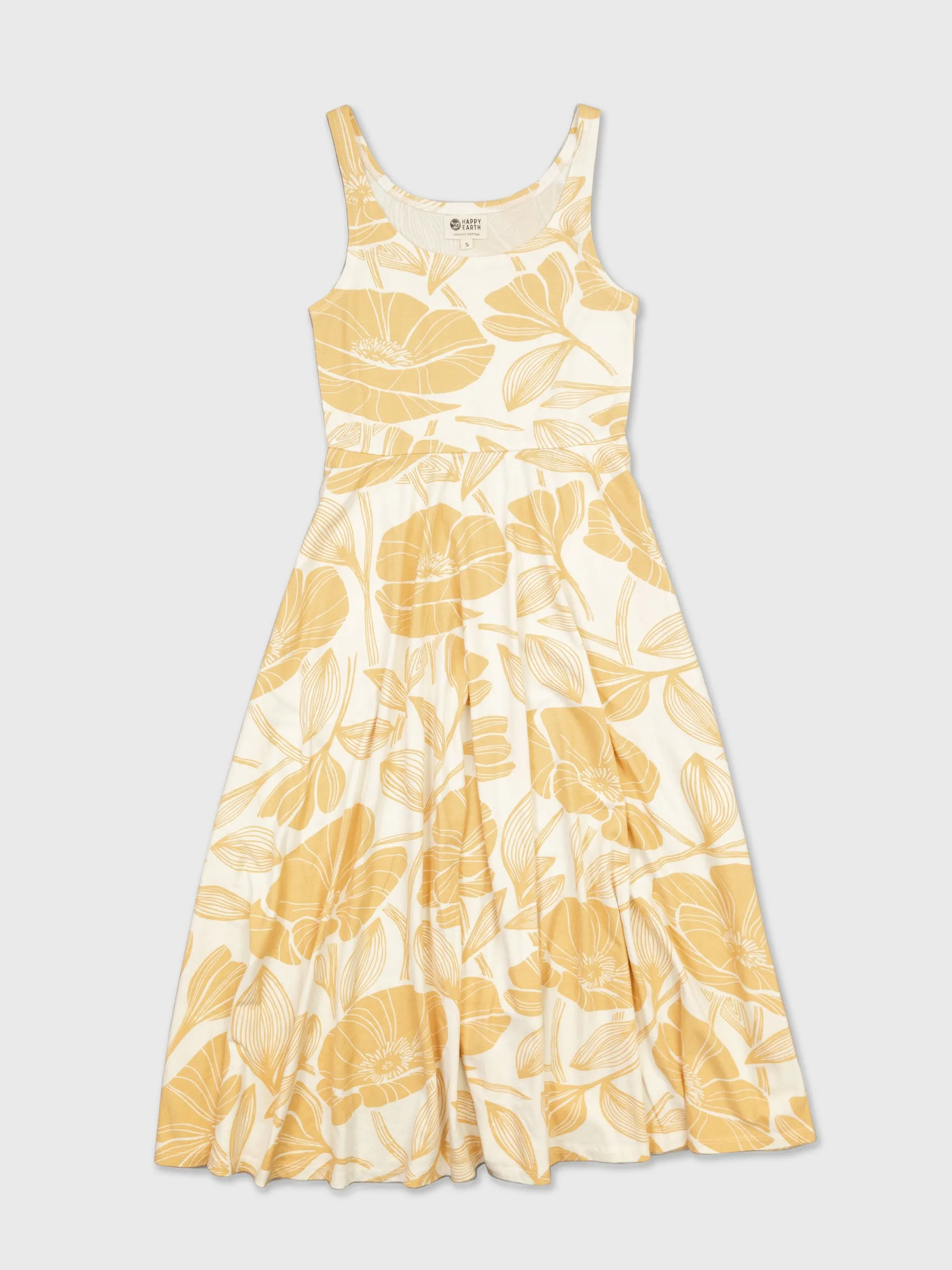 Golden Poppies Midi Dress