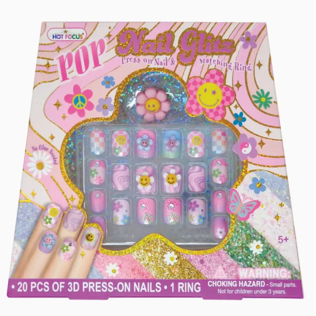 Groovy Flower Pop Nail Glitz