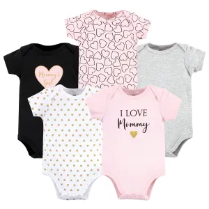 Hudson Baby Cotton Bodysuits, Girl Mommy 5Pk