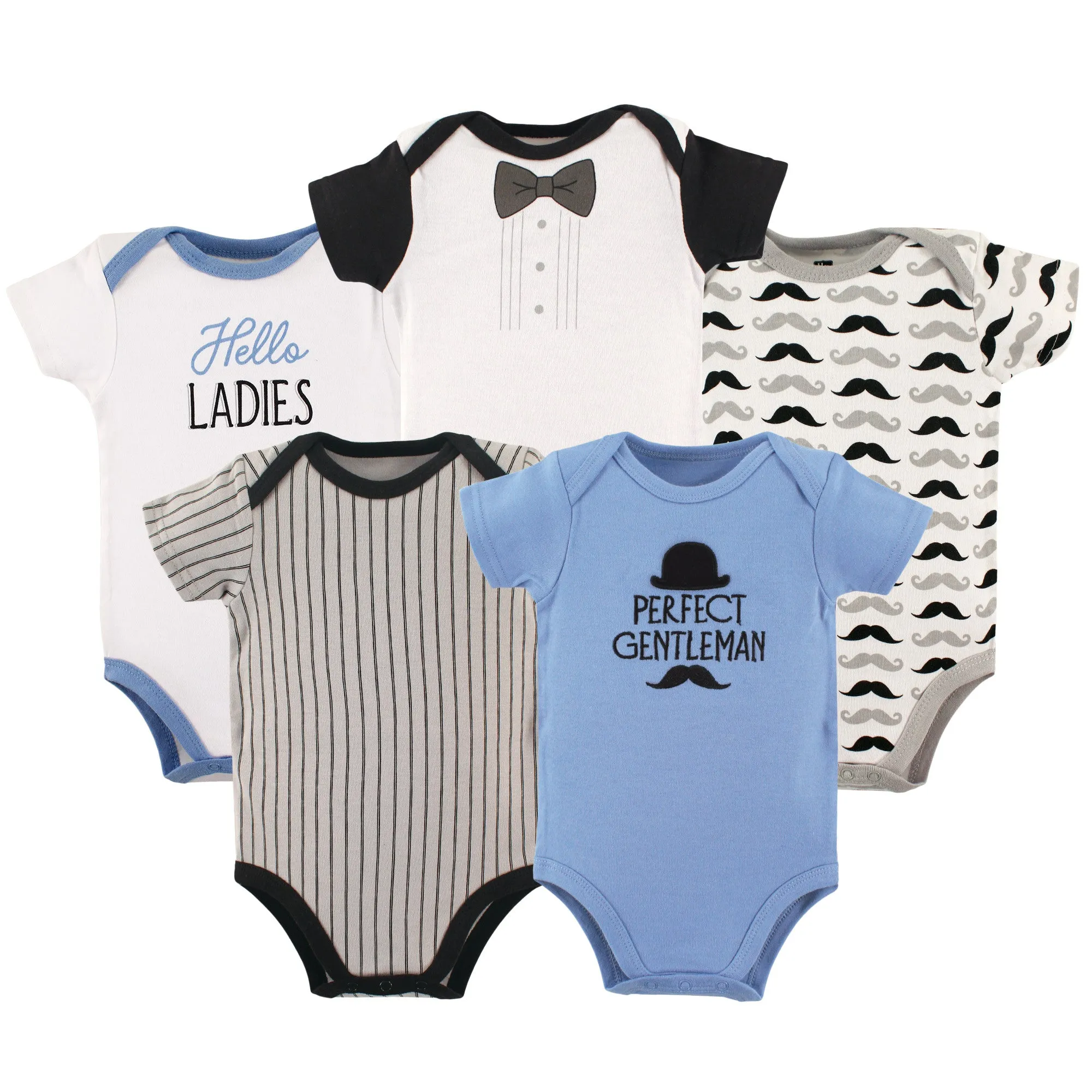 Hudson Baby Cotton Bodysuits, Perfect Gentlemen