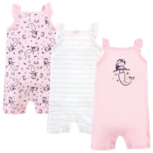 Hudson Baby Cotton Rompers, Pink Mermaid