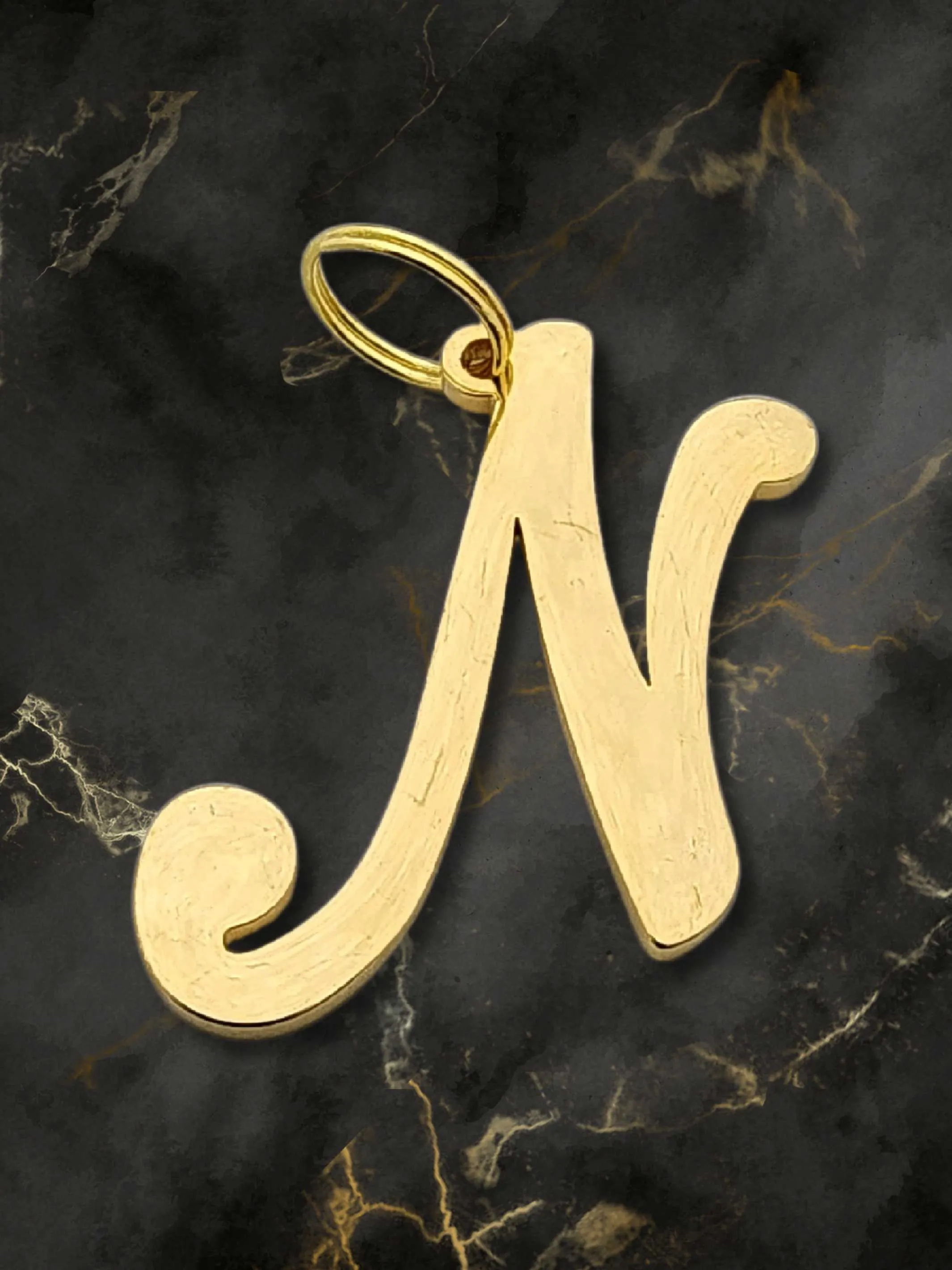 Initial Letter Jewelry Dog Tag - N