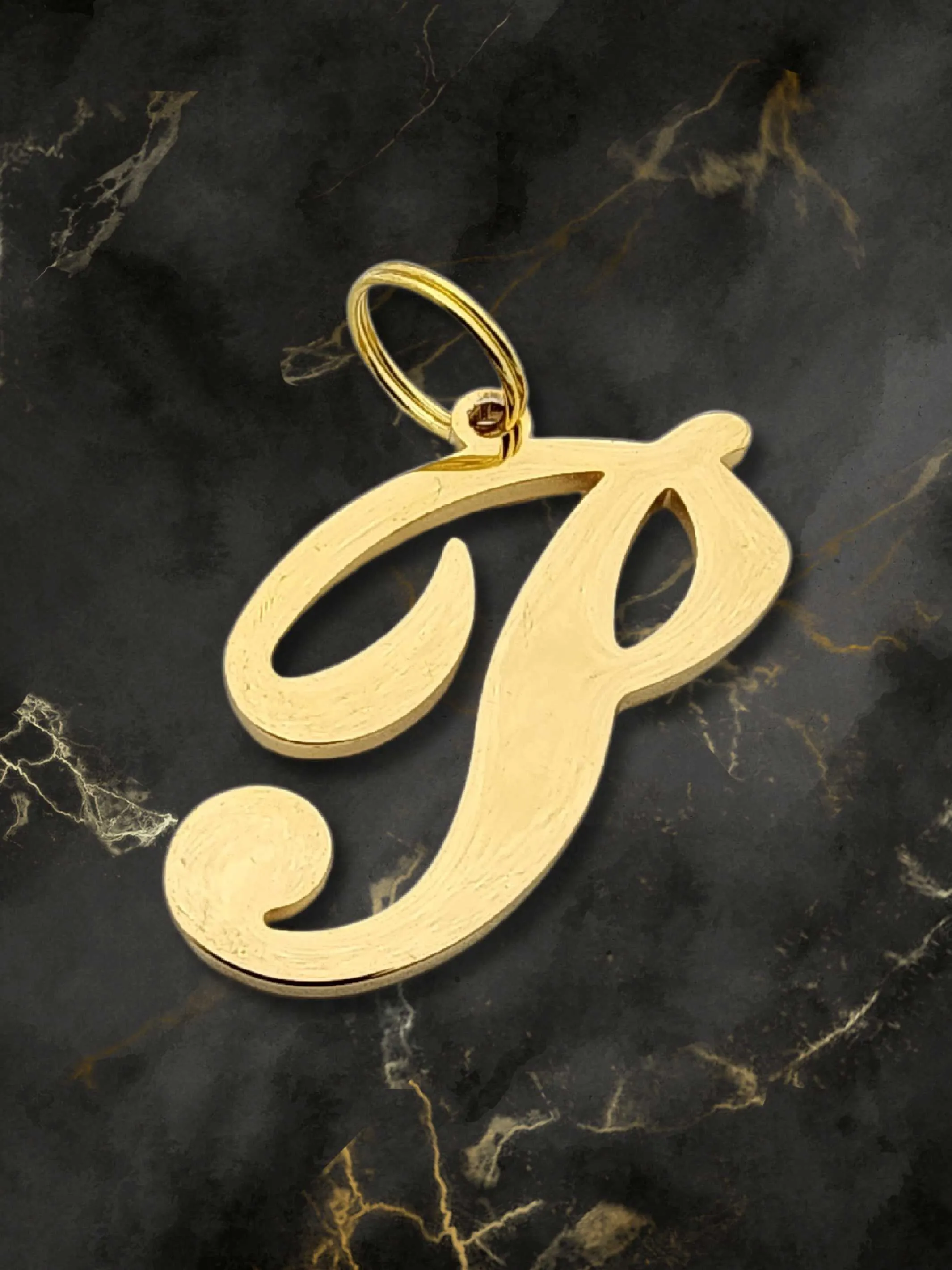 Initial Letter Jewelry Dog Tag - P