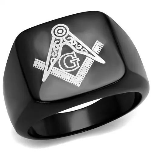 IP Black(Ion Plating) Stainless Steel Ring with No Stone for Women Style TK2227