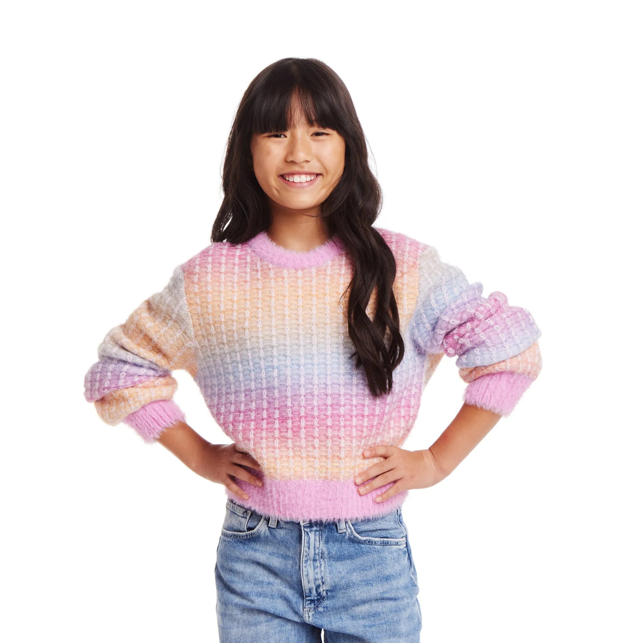 Kids (7-16) Cropped Ombre Sweater | Multicolor