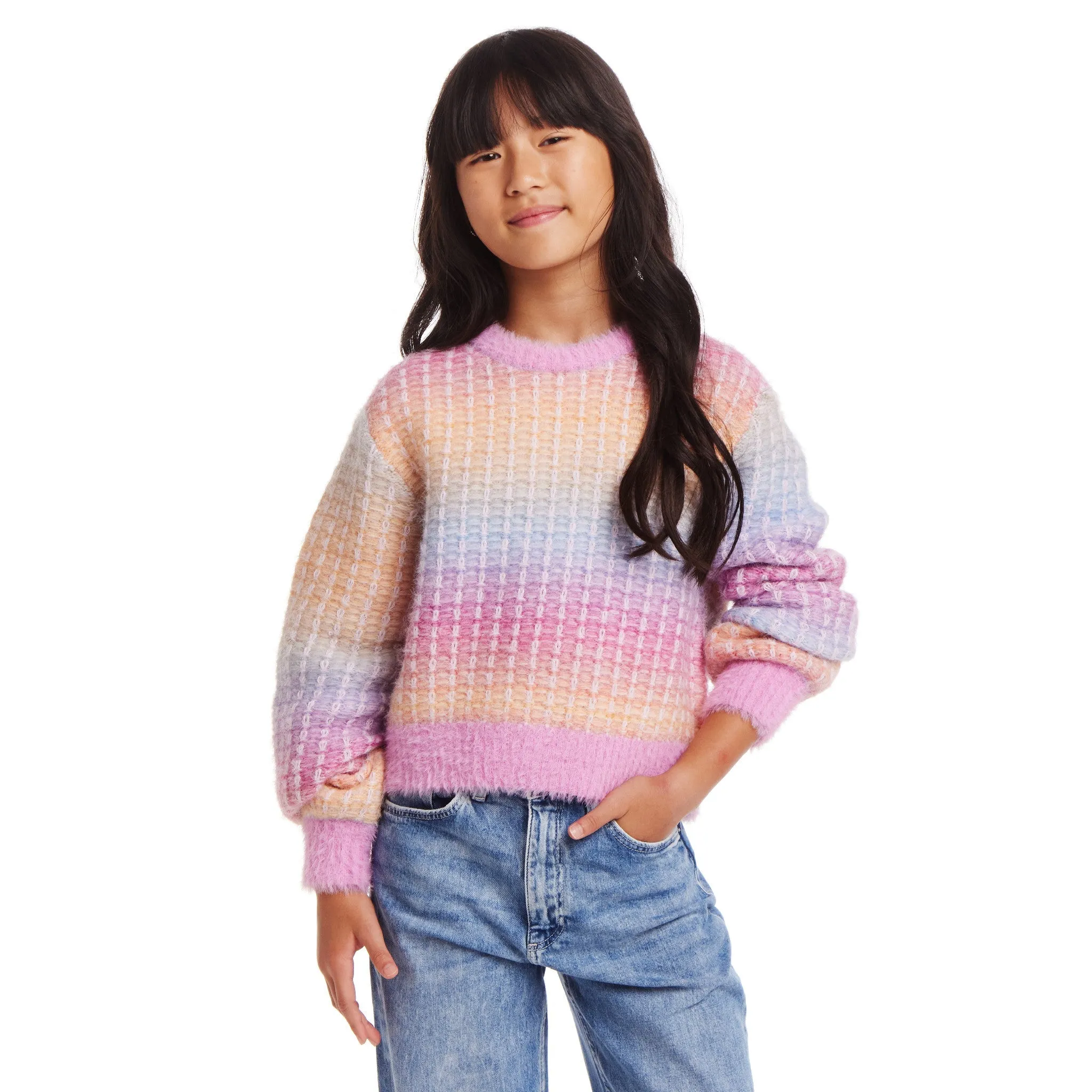 Kids (7-16) Cropped Ombre Sweater | Multicolor