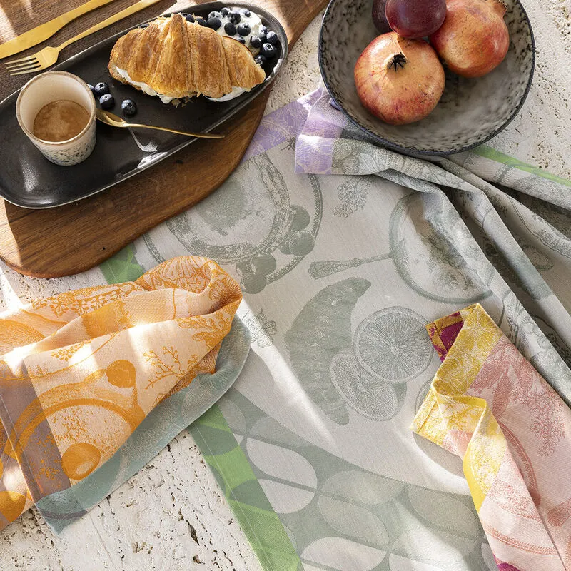 Le Jacquard Francais Tea Towel "Brunch Gourmand" Kiwi