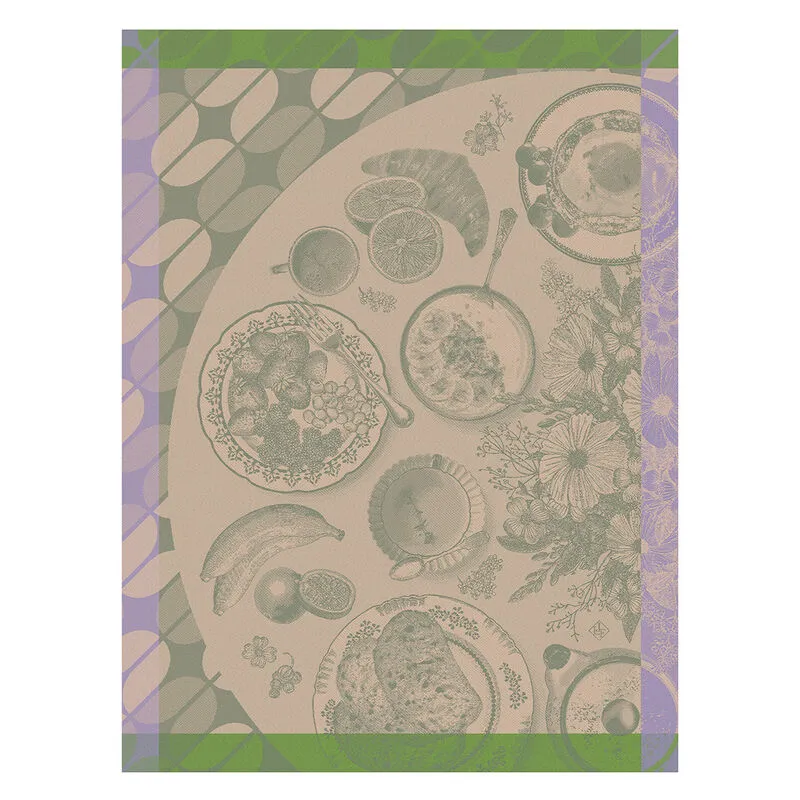 Le Jacquard Francais Tea Towel "Brunch Gourmand" Kiwi