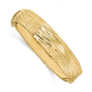 Leslie 14k Yellow Gold Polished Textured Bangle