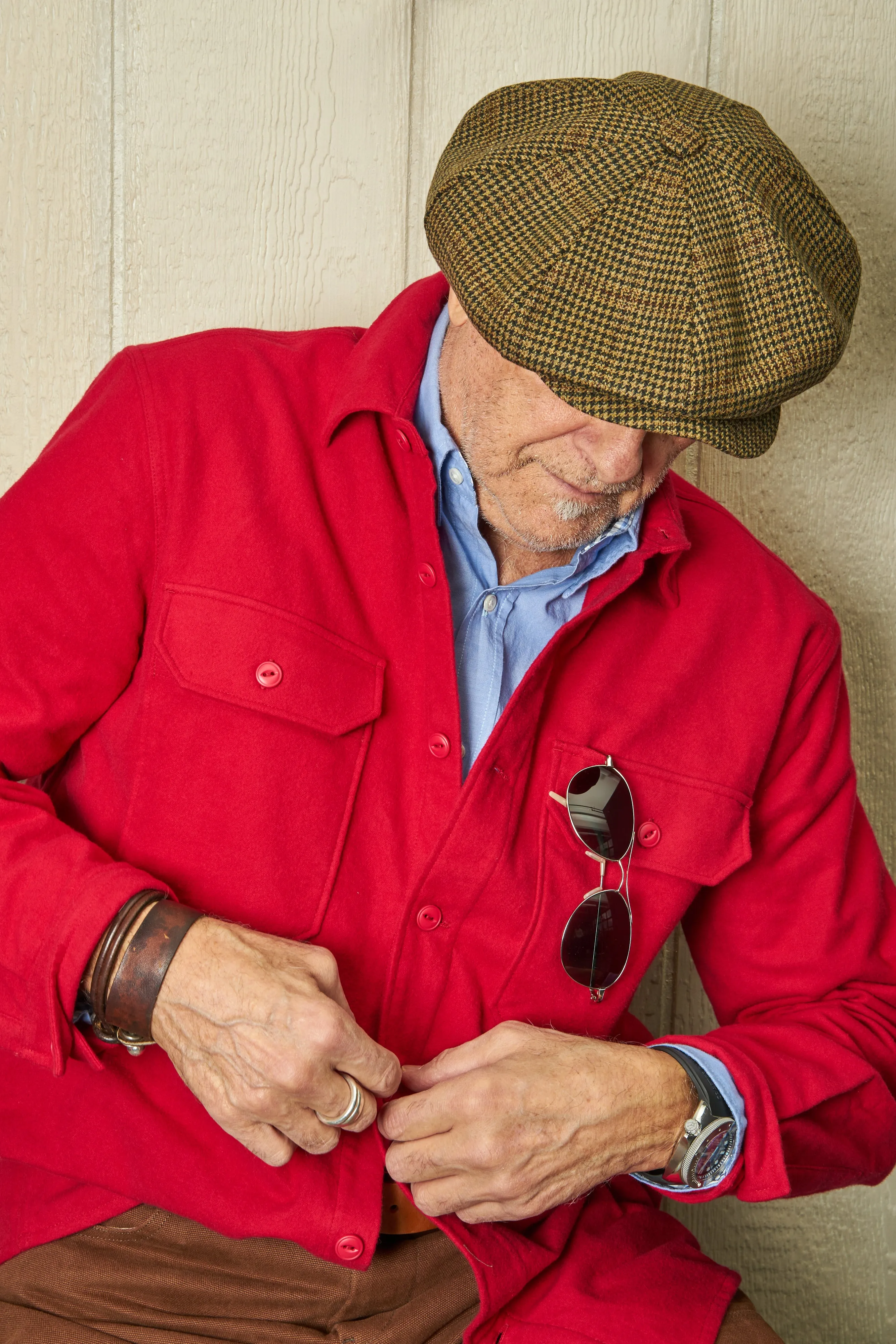 MacArthur Shirt in Red Chamois Cloth